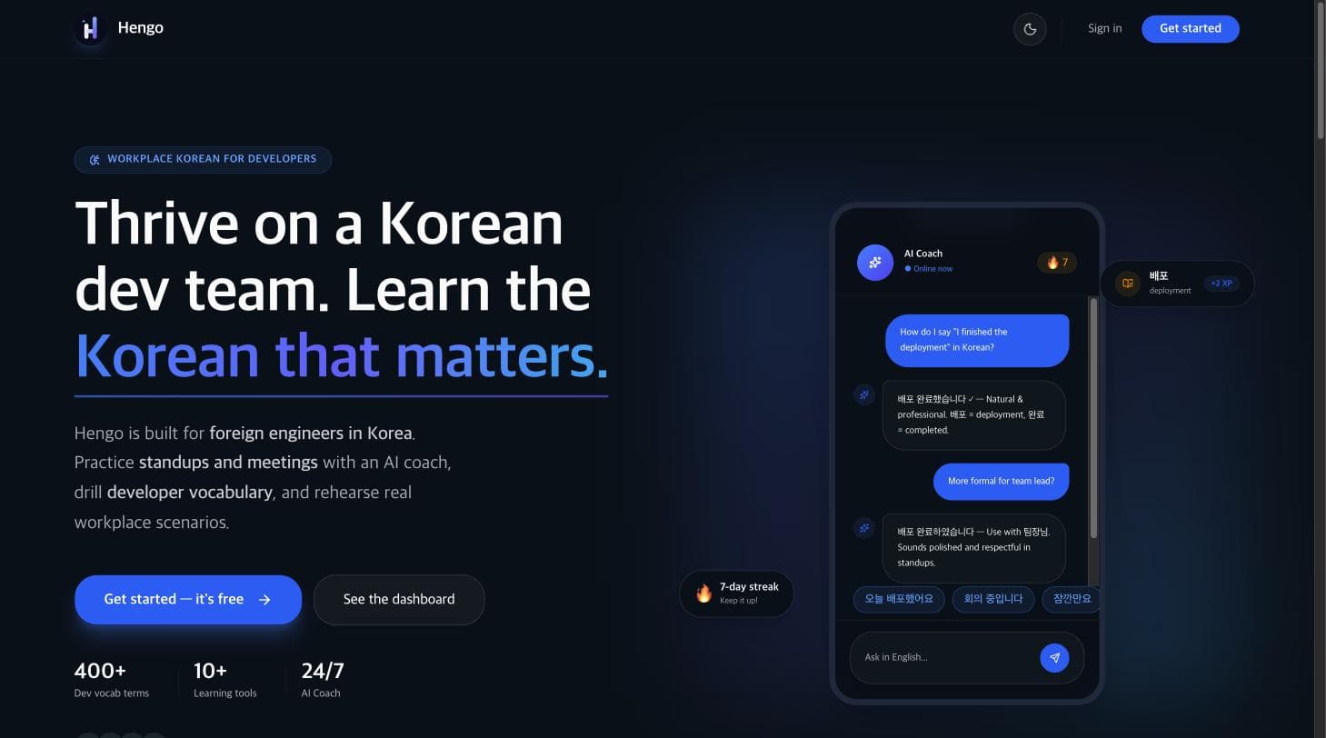 Hengo — AI Companion for Daily Growth — screenshot